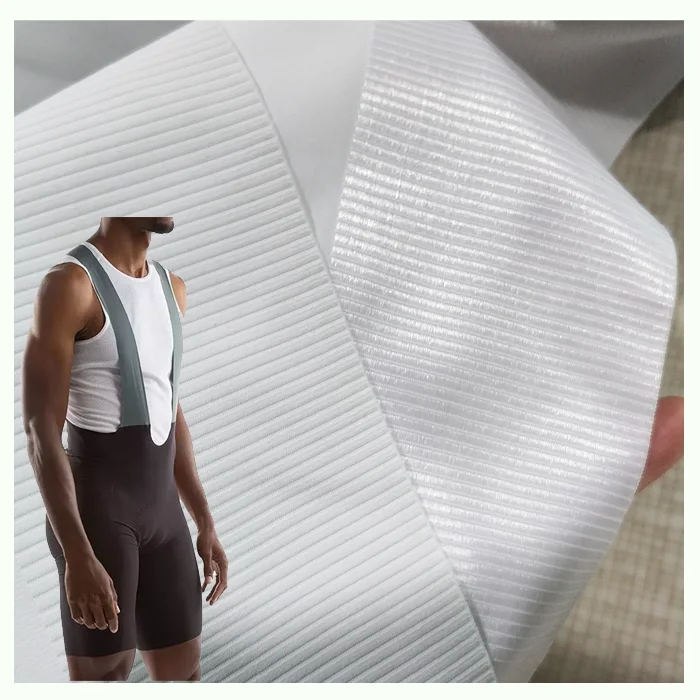 Seamless cycling bib shorts fabric manufacturer sublimation printing cycling shorts fabric New style antislip elastic webbing