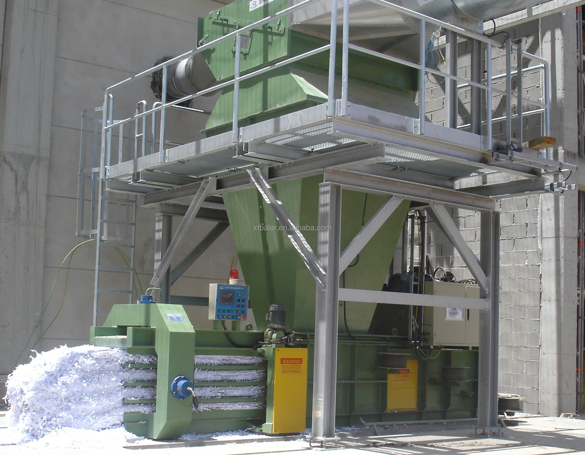 XTPack Small Full Automatic Waste Paper Press Bale Machine Compress Soft Items Horizontal Baler