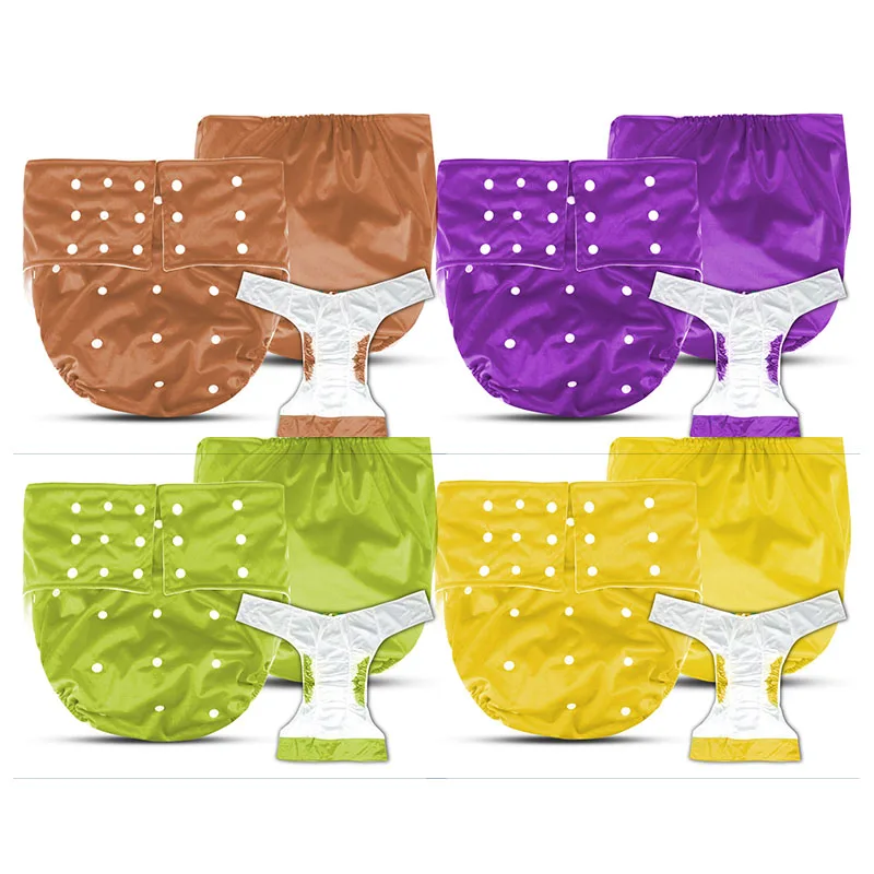 Подгузники для взрослых большого размера, моющиеся тканевые подгузники, Регулируемые Многоразовые ультравпитывающие штаны для недержания, подгузники, герметичные подгузники