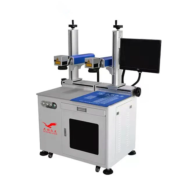 2 in 1 Desktop Max Raycus 2 Axis 20w 30w 50w Double Red Lights Galvo Scanner Kit Fiber Laser Machine Marking Engraver