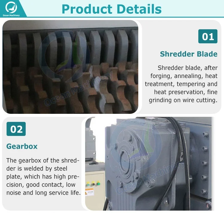 OCEAN Plastic Lump Straw Coconut Husk Shredding Machine Wool Waste Foam Shredded Machine for Sale