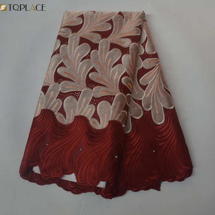 Высококачественная хлопковая вышивка полировка африканская швейцарская вуаль кружевная ткань нигерийская кружевная ткань 2019