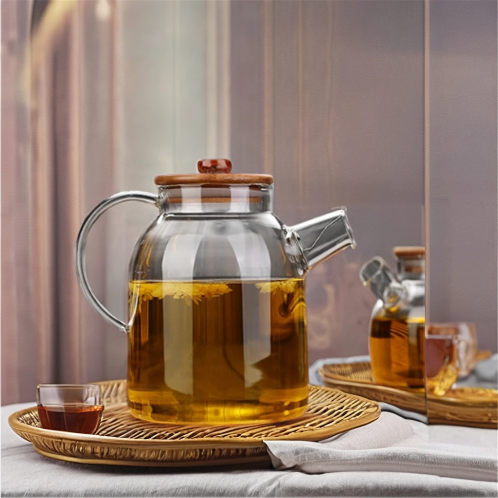 Wholesale high quality 1600ml Heat-resistant Glass Teapot with Removable Loose Tea Glass Infuser Tea Kettle tea pot
