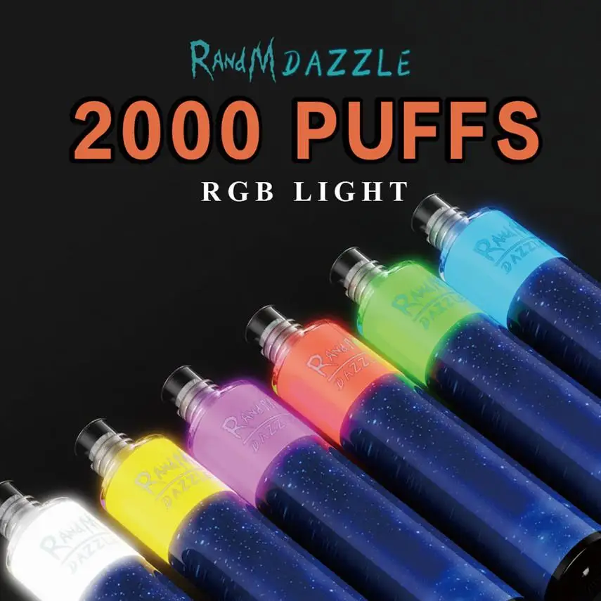 Fumot заводское Оригинальное 1100 мАч батарея многоразового аккумуляторная randm dazzle 2000 затяжек vape ручка с цветовой моделью RGB свет
