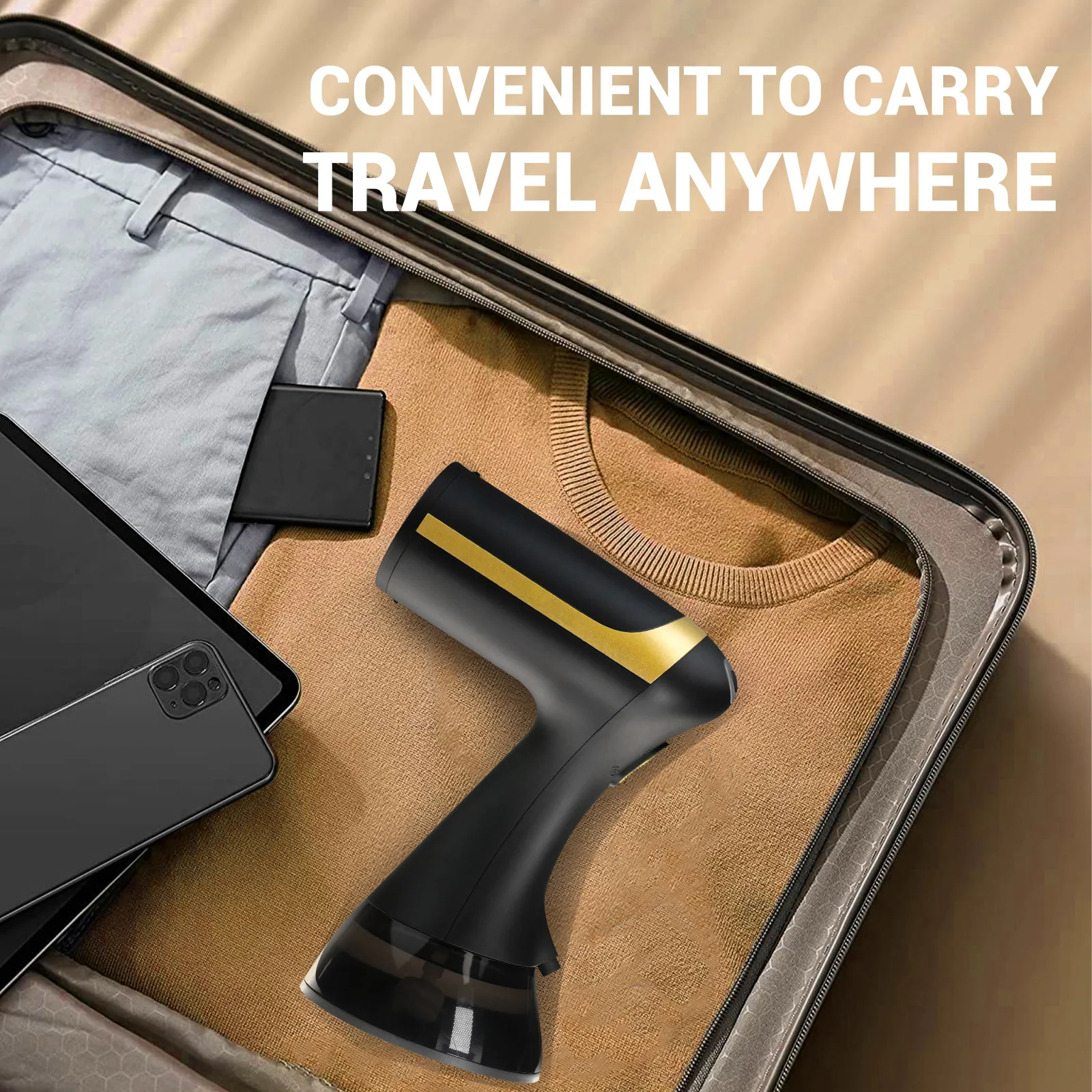 Portable Electric Ironing Machine Home Travel-Steel Construction Small Size Steam Wrinkle Removal Drying Clothes Indoor