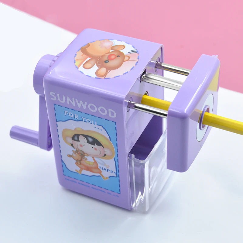 SUNWOOD Manual Pencil Sharpener Machine Plastic for Classroom Kids School Office and Teacher Supplies 5199 Purple