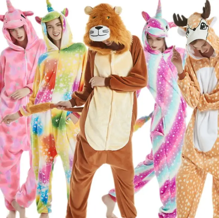 
 Flannel Footed Full Body Animal Pajamas Womens Sleepwear  