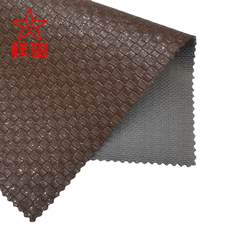 Sequins Glitter Leather for Upholstery Bag Weaving Surface Faux PVC Customized Shoes Fabric Sponge Cloth Lining The Shoes