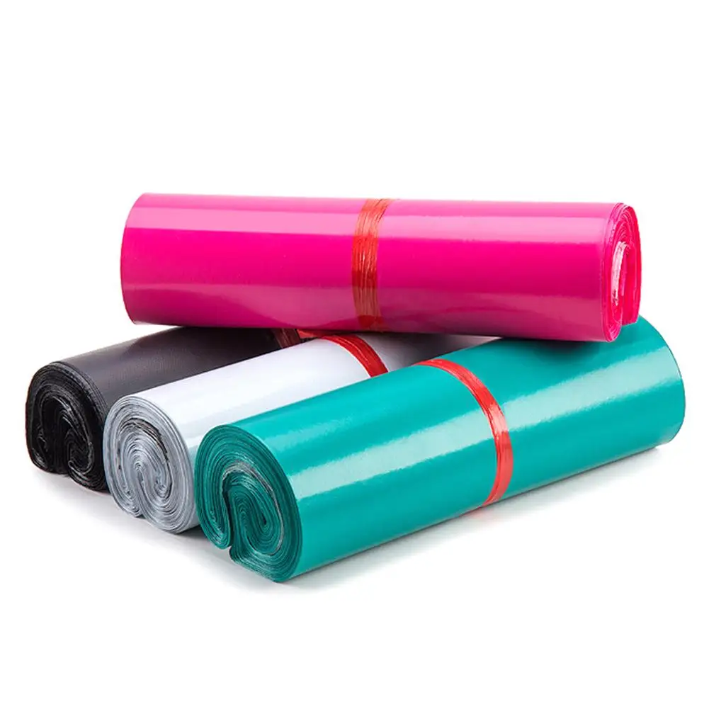 100pcs Disposable Courier Bags Colorful Waterproof Self Adhesive Express Bags Shipping Envelope Mail Bags Seal Plastic Pouches