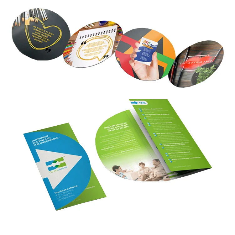 OEM Free Sample Book Printing Service Instructions Booklet Catalogue A5 Folding Leaflet Printing Glyer 3 Fold Brochure Printing