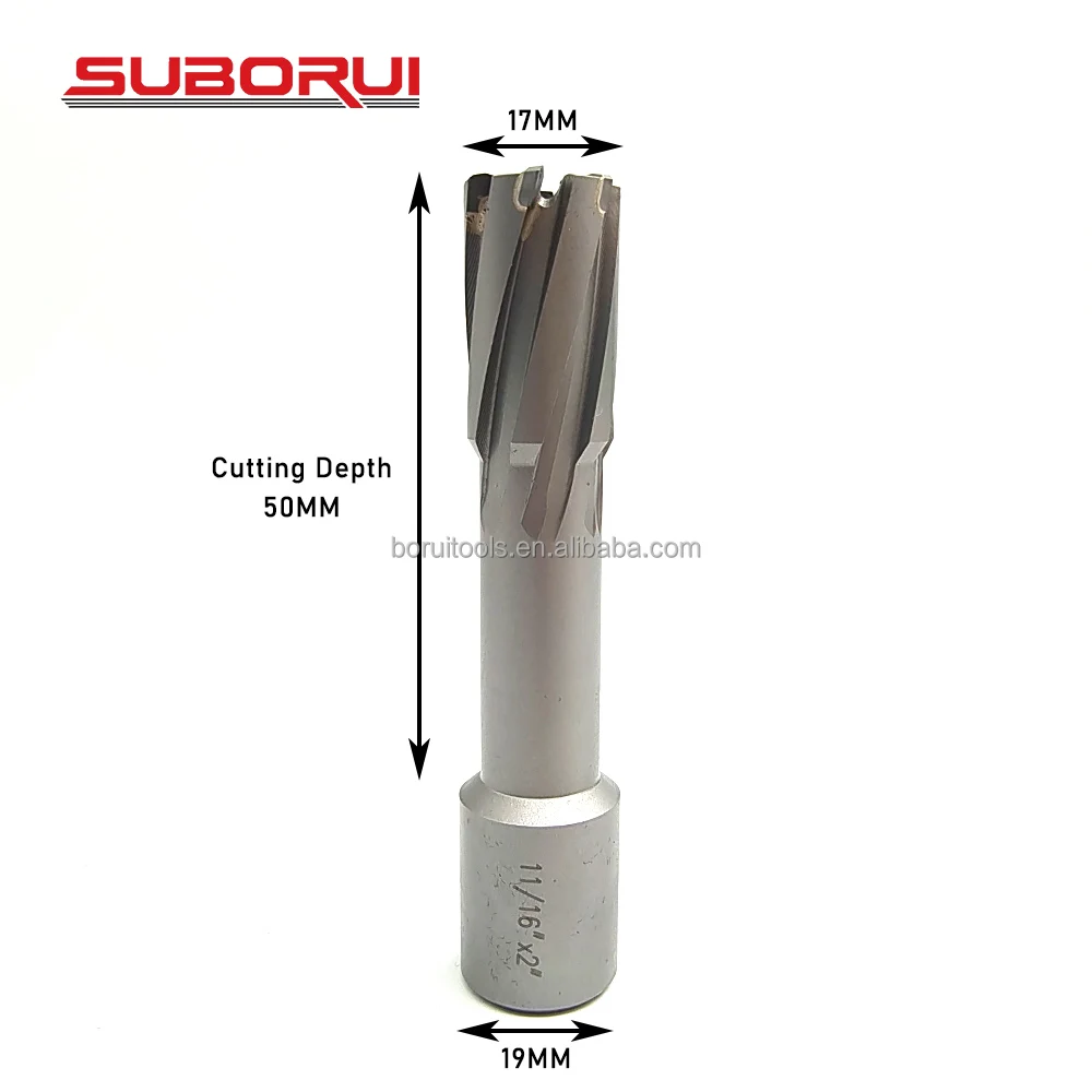 SUBORUI 2-Дюймовая 11/16 хвостовик Weldon TCT кольцевая перфоратор для бурового наконечника с магнитным сердечником карбида вольфрама сверлильного пресса