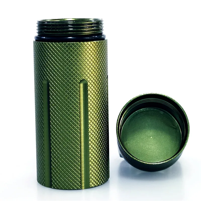 Маленький водонепроницаемый алюминиевый футляр для таблеток портативный Повседневный Металлический с брелоком кемпинга путешествий