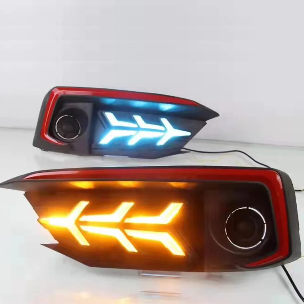 Auto Daytime Running Light LED DRL Front Foglight Head Fog Lamp Reflector Body Kit Upgrade Accessories For Honda Civic 2019