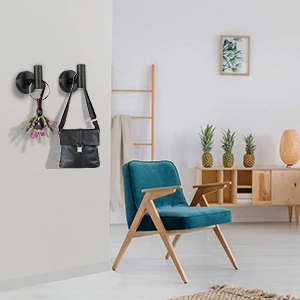 YULN Household self-adhesive hooks wall mounted Stainless Steel robe hook for Bathroom