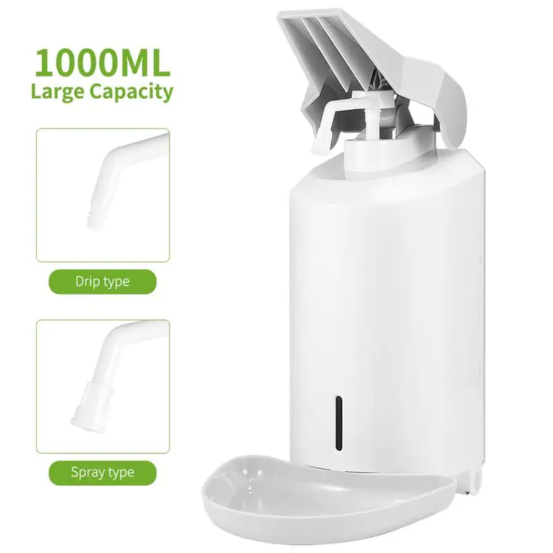 Wholesale ABS plastic 1000ml elbow sanitizer spray soap dispenser for hospital Hotel