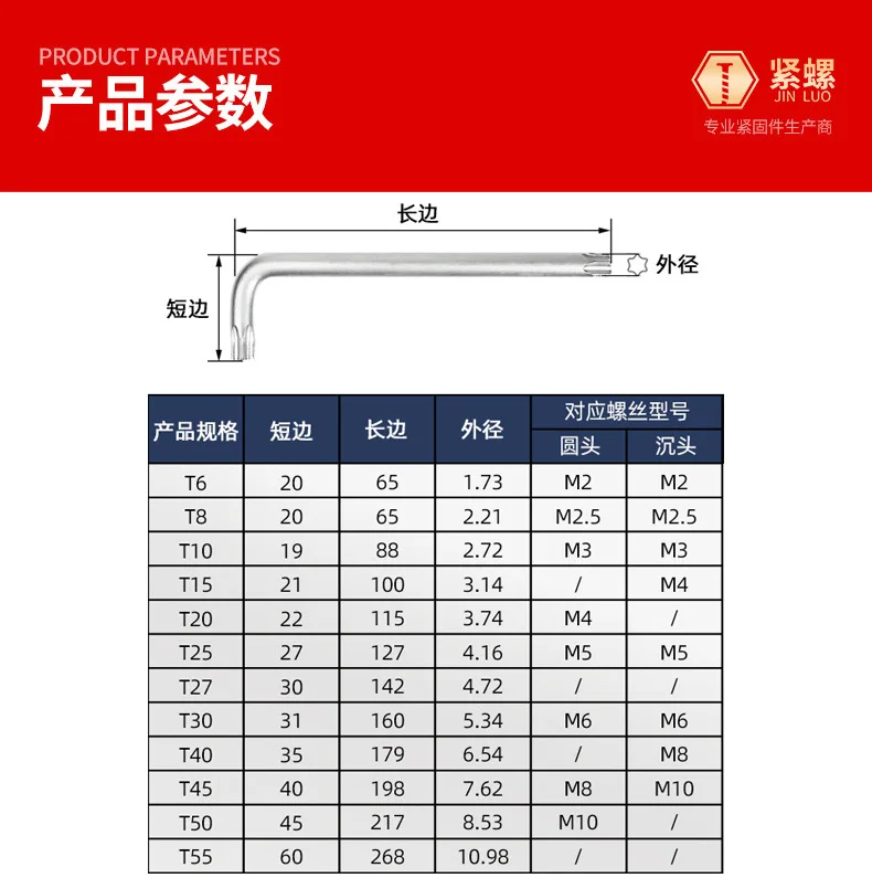 T6-T55 Torx Anti-theft Wrench Medium and Long Chromium Vanadium Steel CRV Hole Mi-shaped Star Screw Special