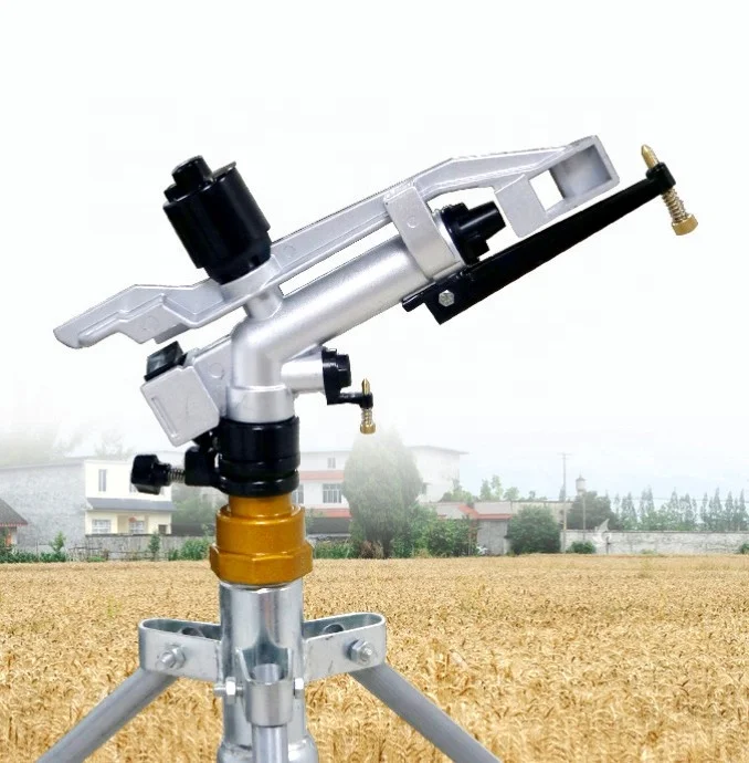 1.5inch 20-43m Rocker Arm Rain Gun Big Garden Lawn Irrigation Sprinkler with 360 Gear Drive Water Nozzle Agricultural Watering