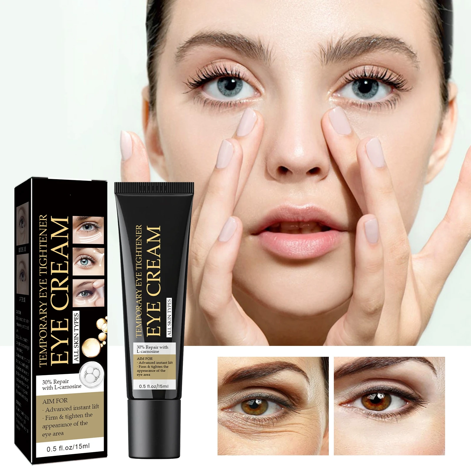 Wholesale Korean Skin Care L-carnosine Anti Wrinkles Aging Eye Bags Dark Circle Removal Under Brightening Eye Firming Care Cream
