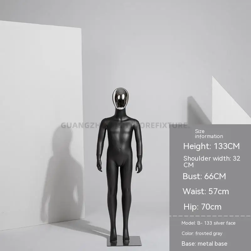 gold  and silver chrome face female full body mannequin matt black color family dummy sets teen bikini models