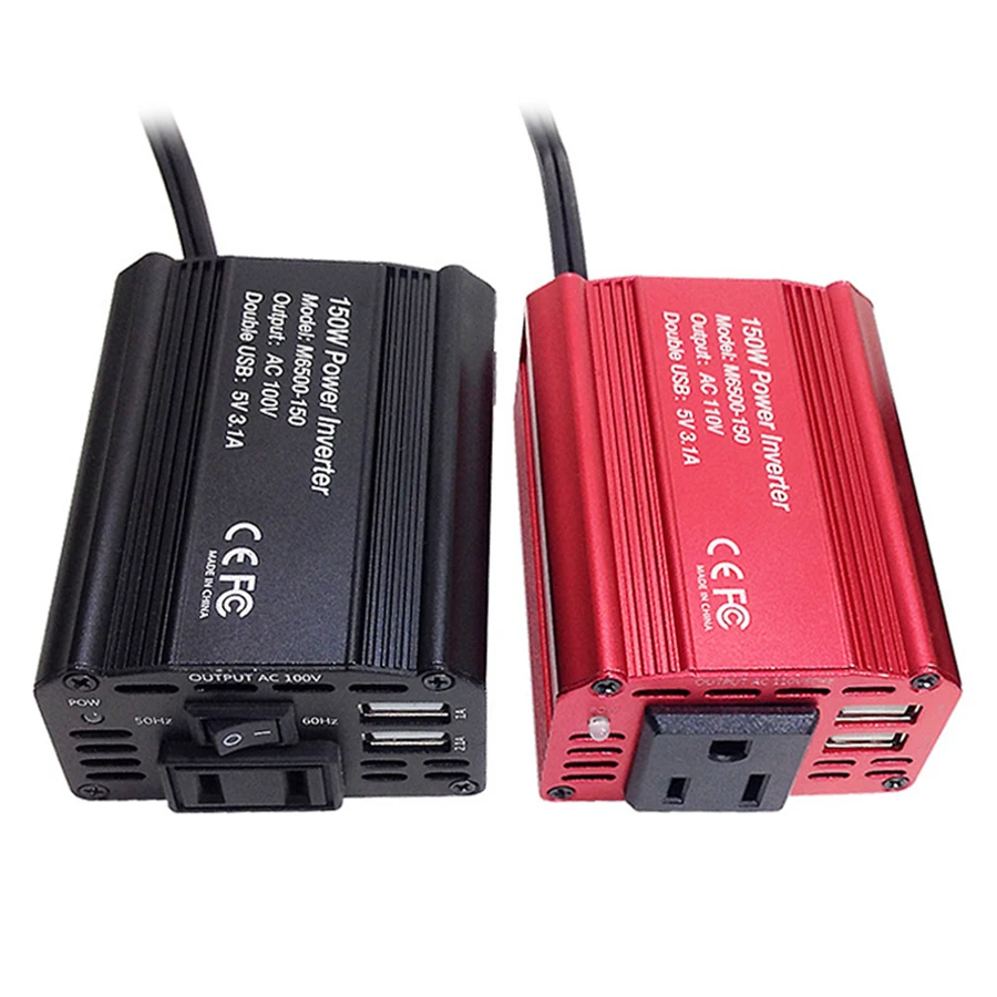 Новый портативный автомобильный инвертор постоянного тока 150 Вт 12 В в переменный ток 110 220 высокое качество преобразователь мощности усилитель