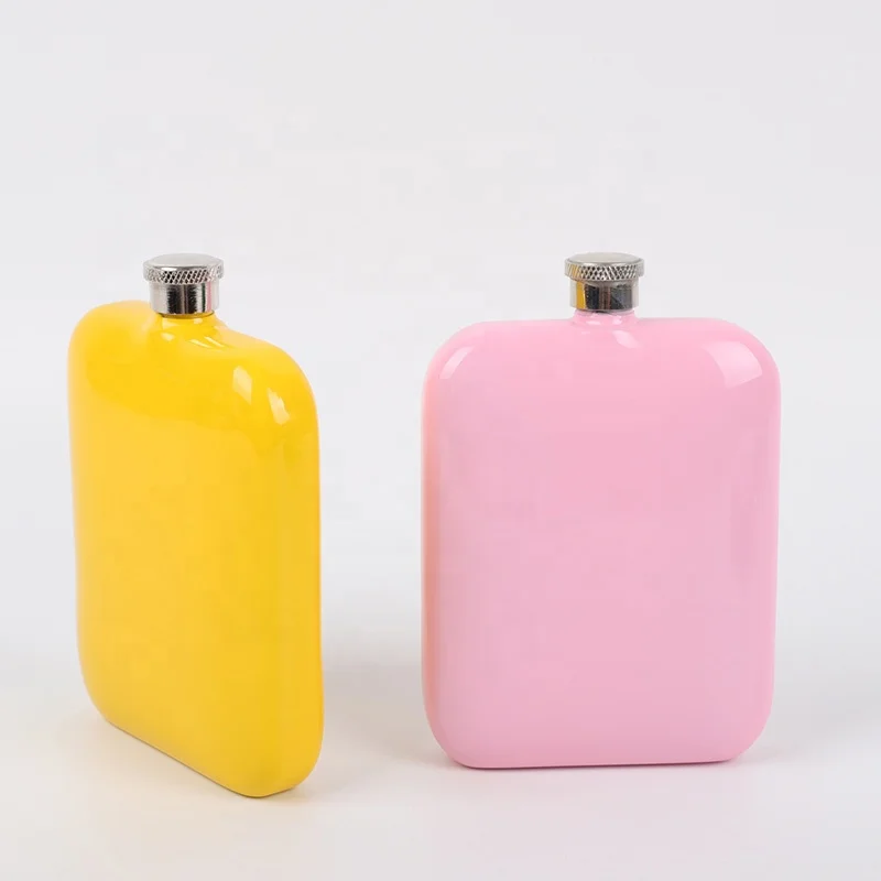 Food Grade Stainless Steel Hip Flask Square 6oz Portable Wine Bottle Customized