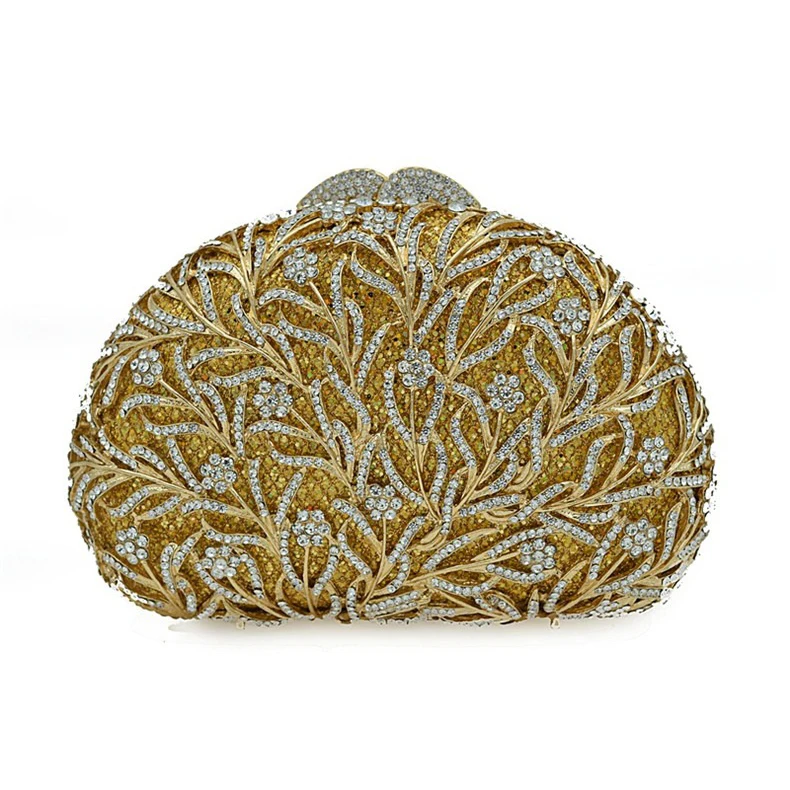 2024 Hot Sale Dendritic Metal Crystal Hollow Colorful Diamond-Studded Handbag Women Evening Bag