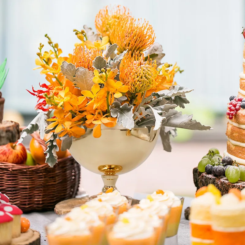 Dibei New Design Home Display Table Decoration Wedding Centerpiece Metal Gold Flower Vase
