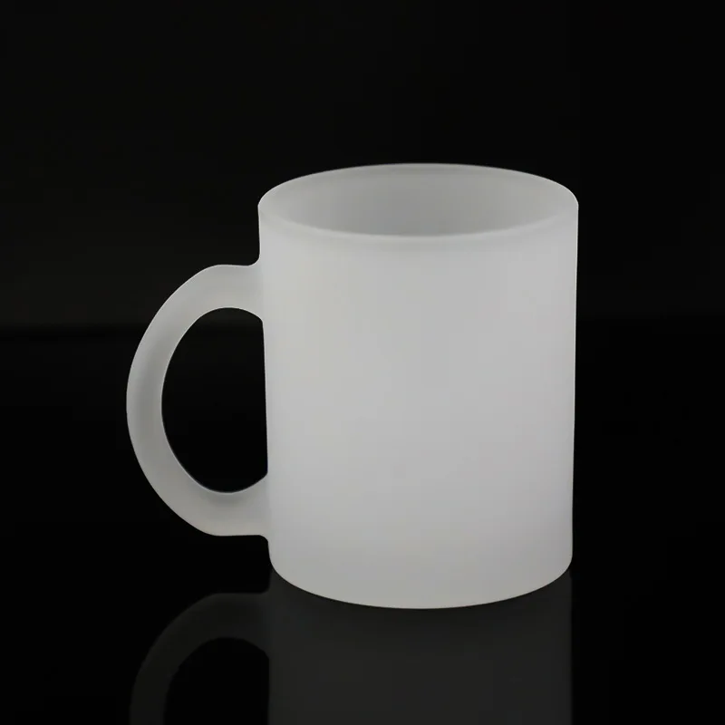 Personalized DIY Logo 11oz Frosted Glass Photo Mug Sublimation Blank Coffee Beer Mugs Sublimation Print Frosted Drinking Glasses