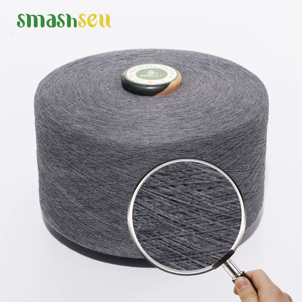 High quality CVC open end regenerated cotton white color blended yarn regular and recycle poly yarn 20s  for circular knitting