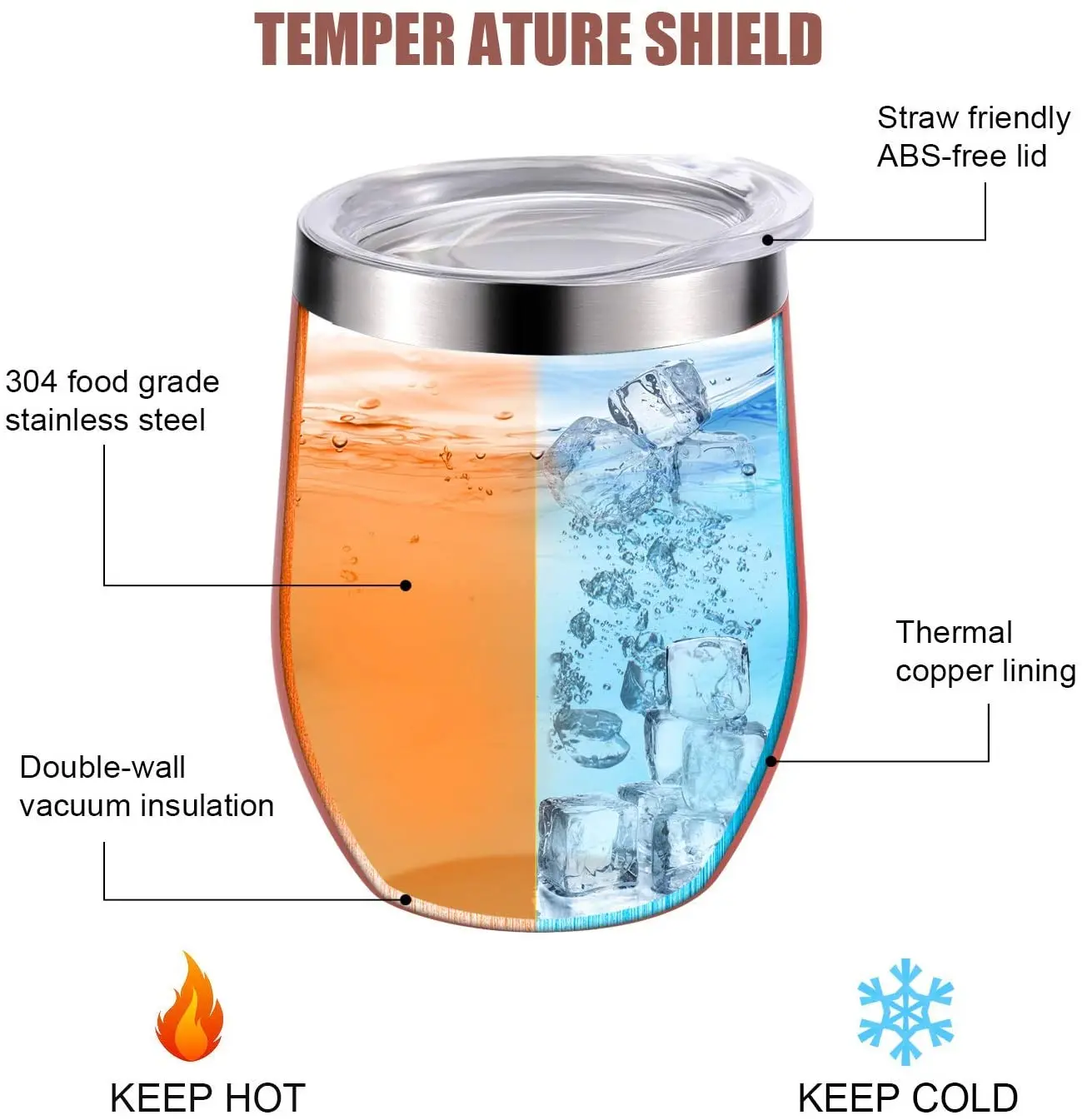 Custom logo amazon hot, selling stock wooden design Steel Wine Insulated Tumblers egg shape Yerba Mate Gourd Tea Cup/