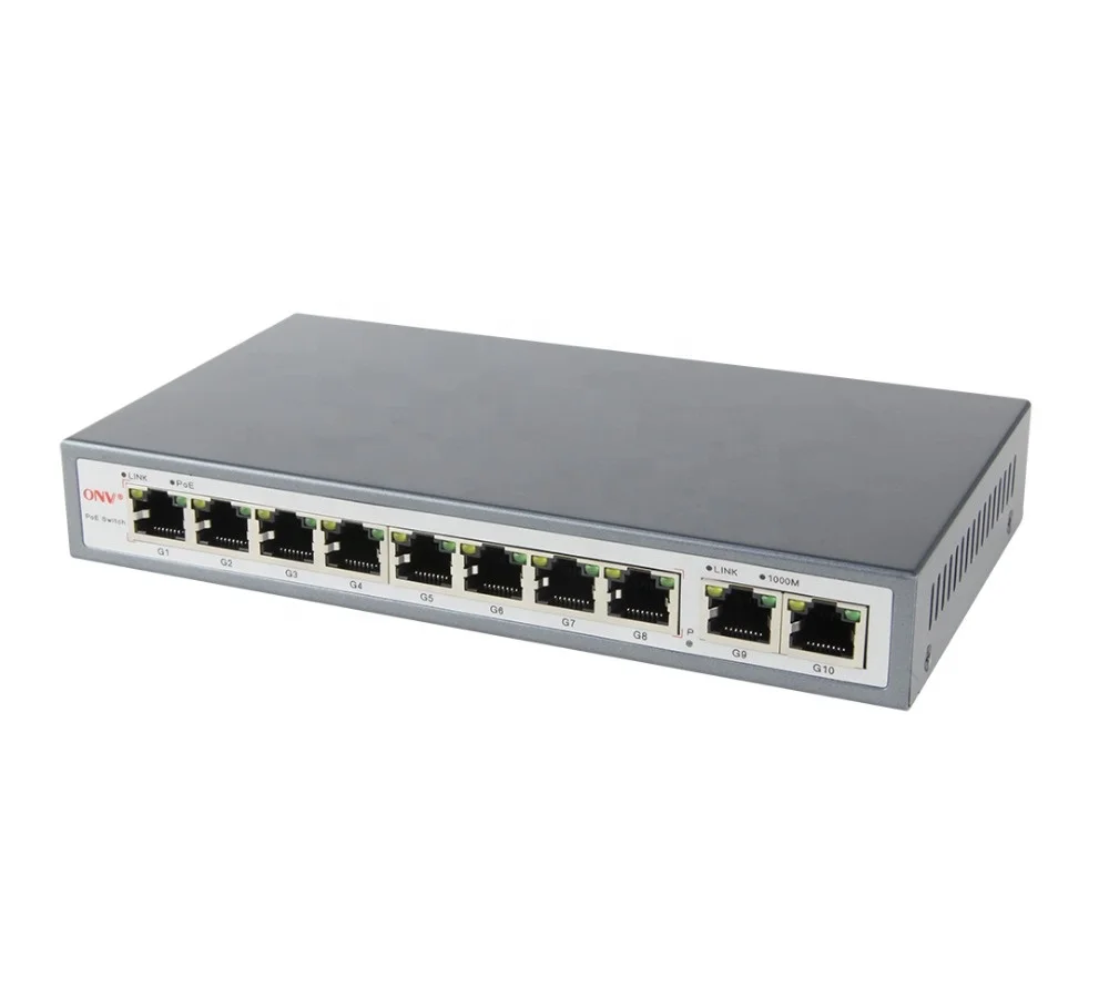  ONV бренд 8 портов poe коммутатор Gigabit Ethernet с 2 по восходящей линии ri45