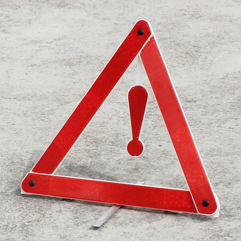 High Quality Reflective Car Tripod Emergency Warning Triangle Sign Pp Folding Vehicle Fault Car Tripod Warning Sign
