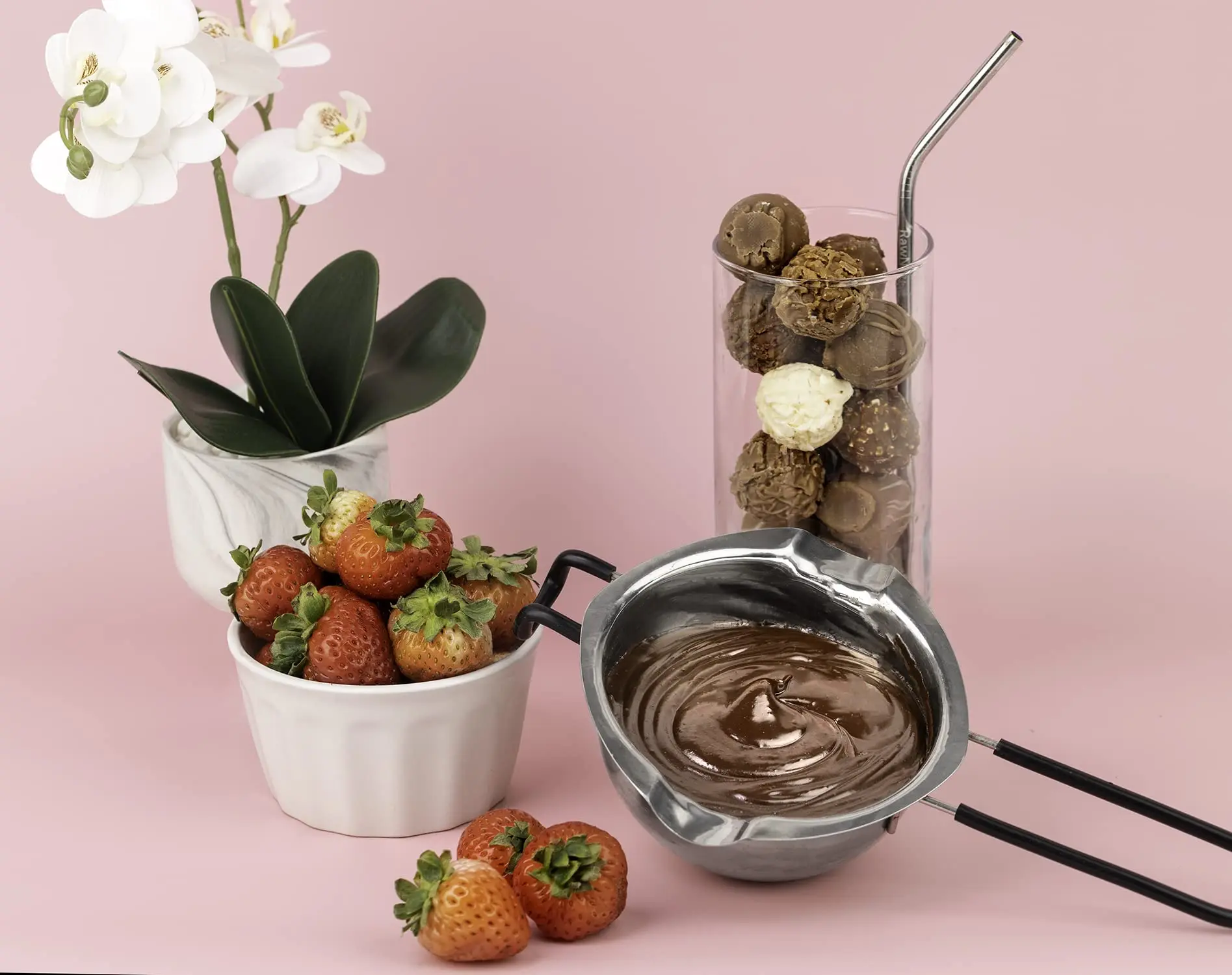 Stainless Steel Double Boiler Pot for Melting Chocolate Candle Making, Candy Soap