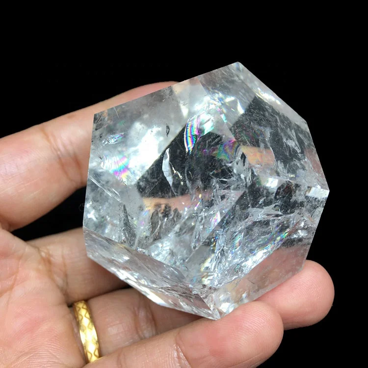 Natural Rock Clear Quartz Crystal Dodecahedron for Healing Stones Decoration