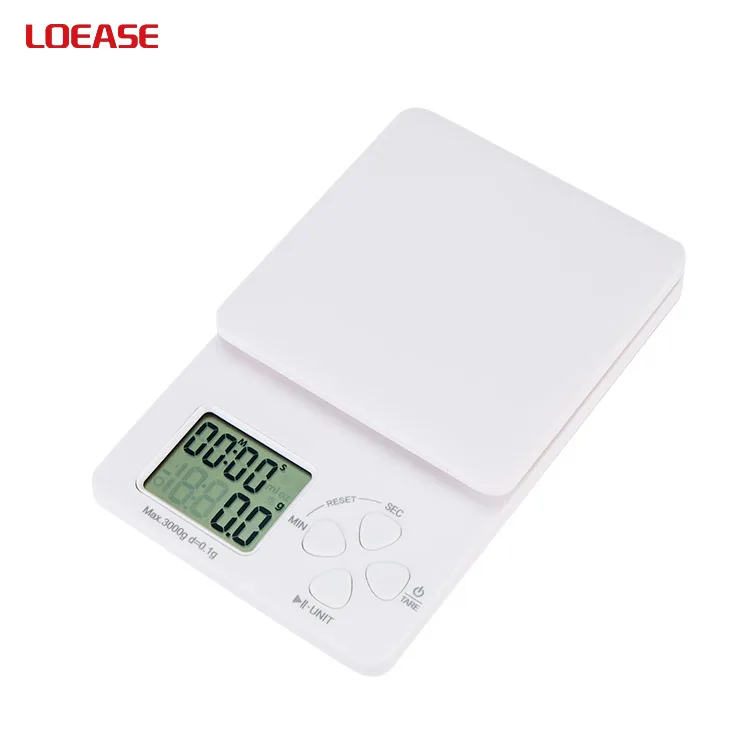 Electronic Slim Design  ABS Plastic Drip Food Timer Count Up And Down Digital Kitchen Timer Coffee Scale