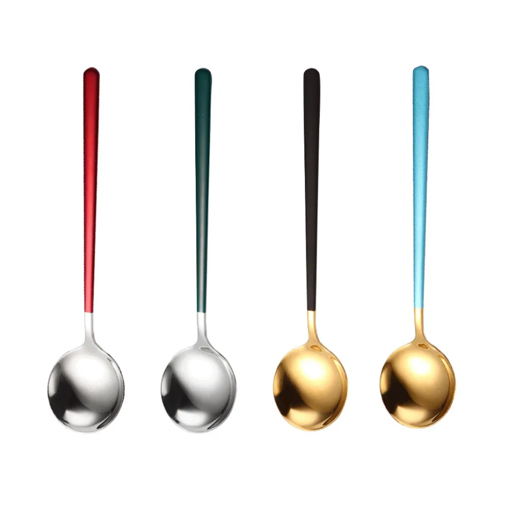 
Amazon Stainless Steel Spoon Flatware Dinnerware Korean Style Cutlery dessert scoop ice cream scoop 