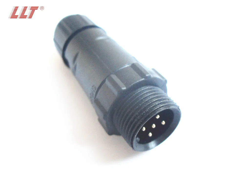 M14 waterproof electric connector 5 pins thread lock assemble male female plug
