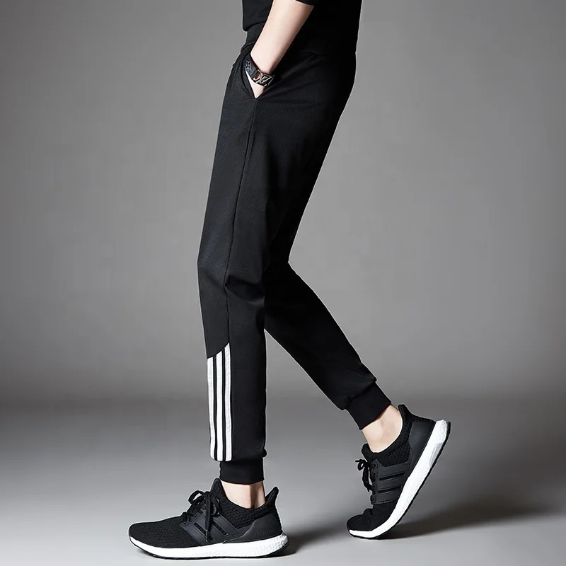 2022 Quick Drying Printed Stripes Rope Adjuster Running Training Long Tight Workout Casual Jogger Pants Yoga Sportswear For Men