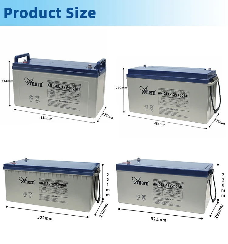 Solar battery 12v 250ah 12 volts 200ah gel battery