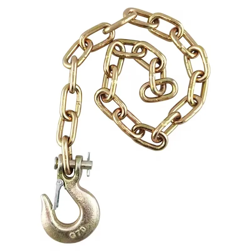 Good Strength Transport Welded Chain with Eye Grab Hook and Delta Ring For Towing Transportation