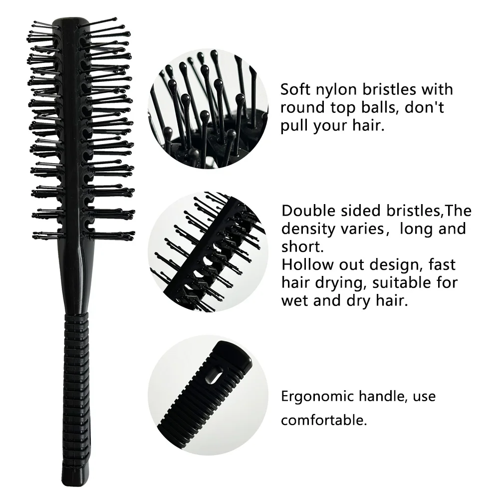 Top Quality Salon Hairdressing Vented Hair Brush Professional Styling Double Sided Human Mens
