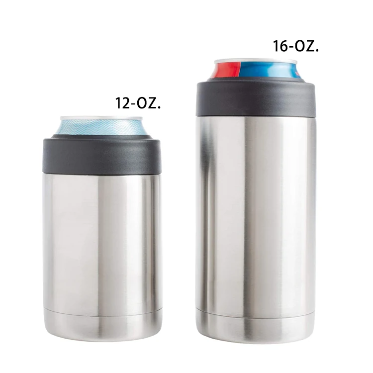 US Canada Australia UK Stainless Steel Can Bottle Cooler 2 in 1 beverage Drink Non Tipping Universal Custom Car Can Cooler