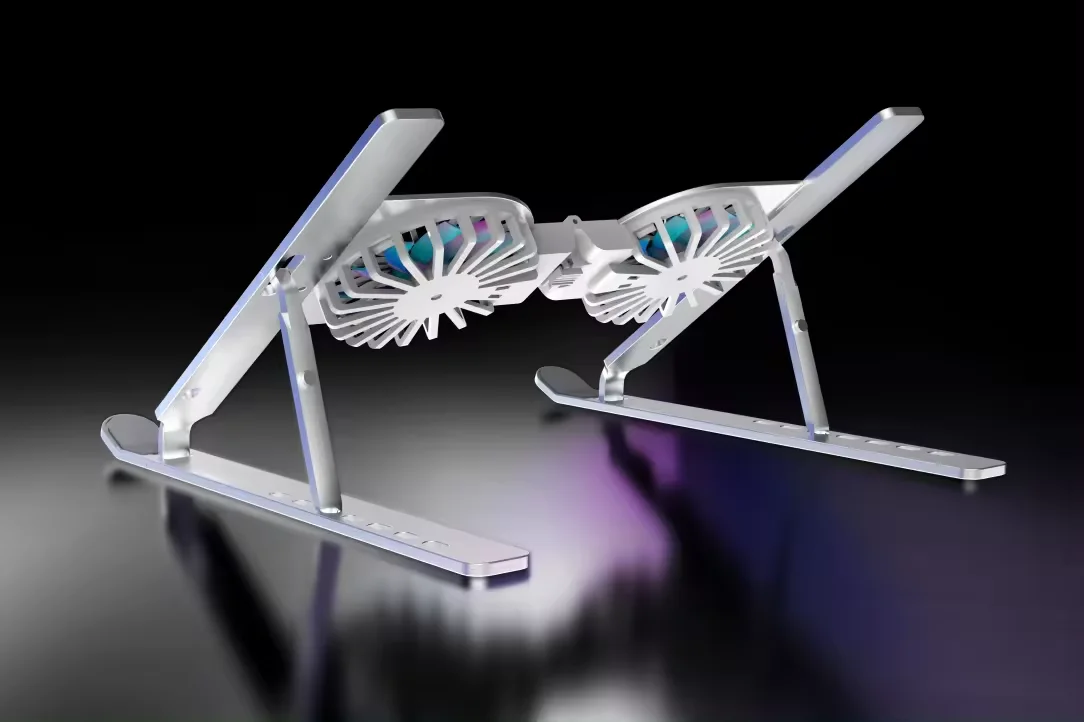 Great Roc Hot seller Aluminium Notebook Cooler Stand 7 angles Height Angle Adjustable 2 Fans Gaming Laptop Cooler Stand