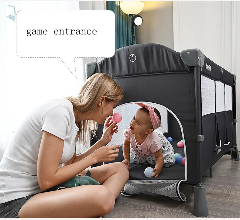 
High quality baby play pen safety baby game yard with net fabric 