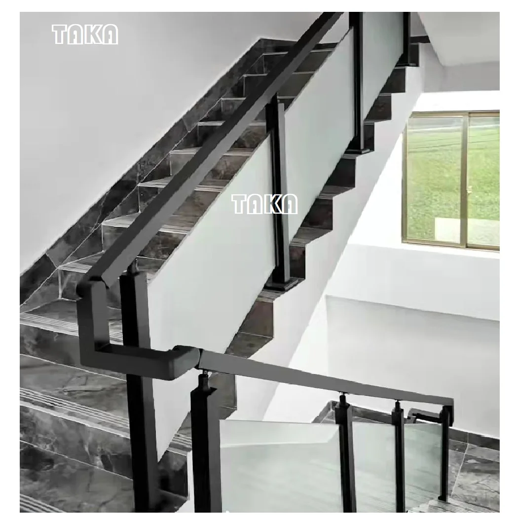 stair railing handrail stainless steel iron balusters for indoor stairs balcony poor tempered glass railing balustrade
