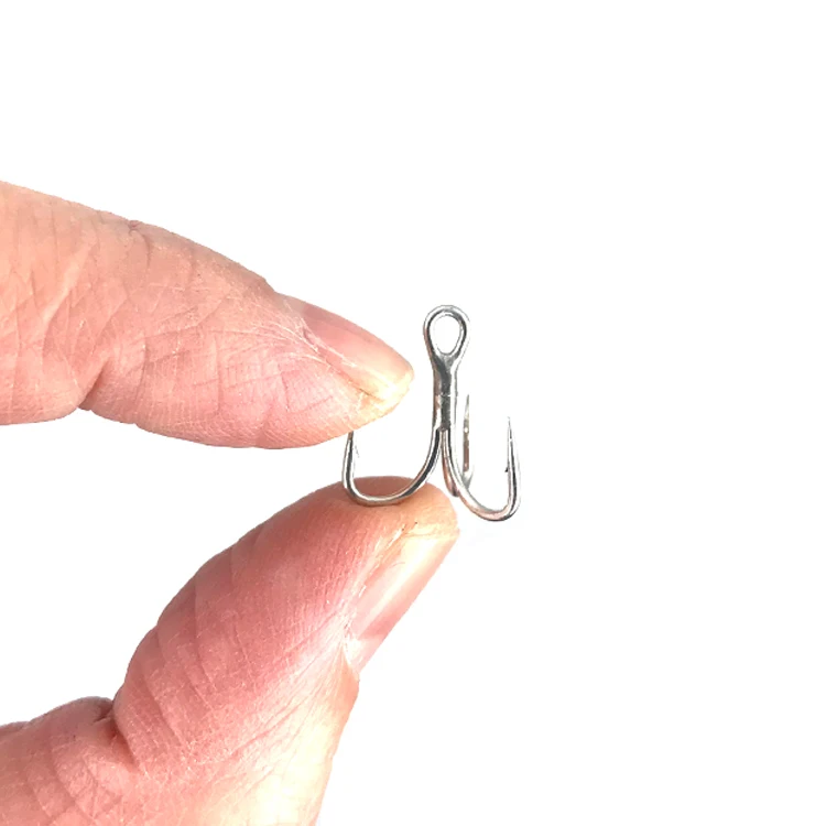 ST46 1000pcs/bag 3x Stainless Steel High Carbon Treble Hooks Strong Fish Light Fishing Hook Treble