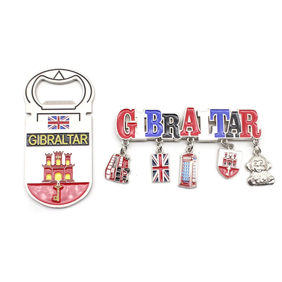Сувенирный Великобритания Gibraltar металлический английский Лондонский магнит на холодильник с кулоном открывалка для бутылок