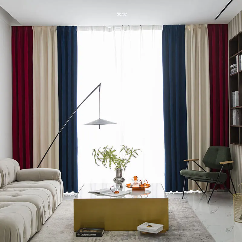 Factory supply attractive price custom solid colors curtain living room curtains