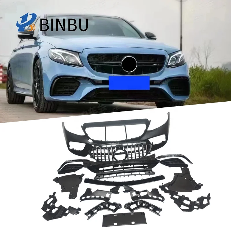 FOR Mercedes Benz E-class w213 modification and upgrading e63s sports front bumper grille AMG body kit