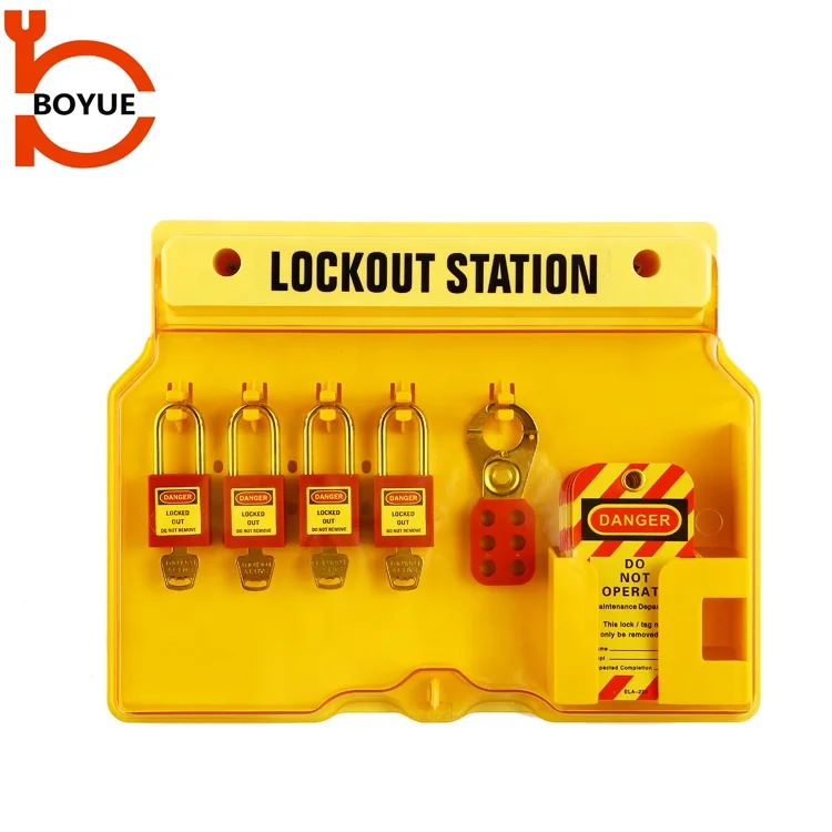 5-10 Locks Out Tagout Loto Safety Groups Station With Cover,Wall Mounted Lockout Tagout Stations